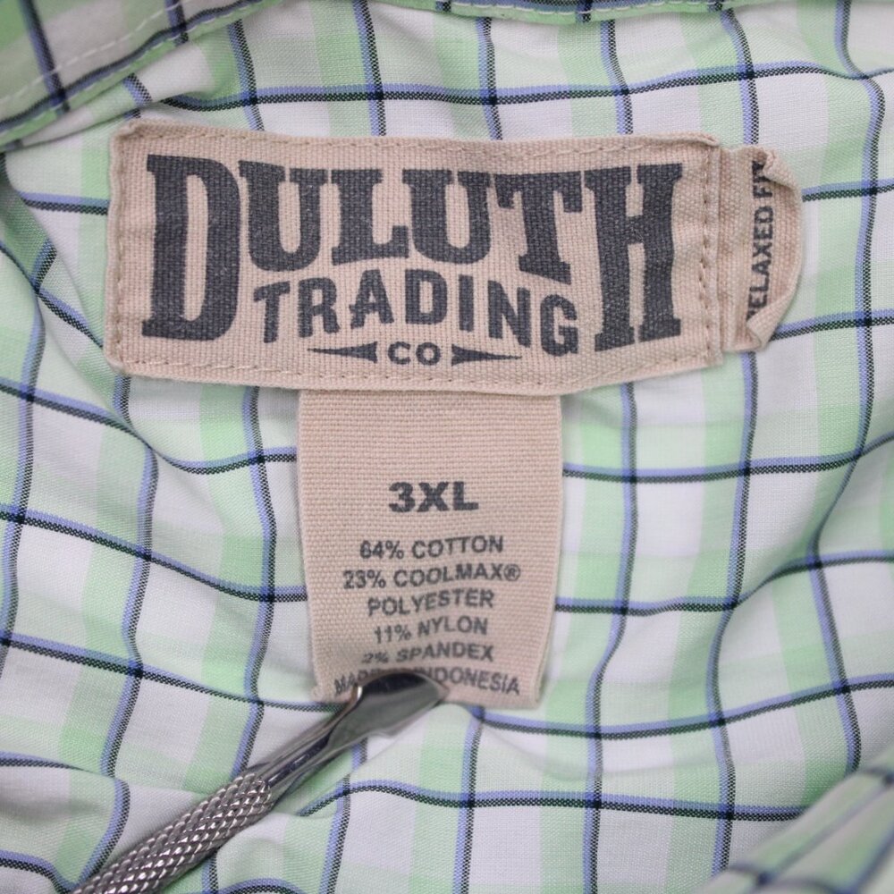 Duluth Shirt Mens 3XL XXXL Green COOLMAX Wrinklefighter Short Sleeve Button Down - Picture 8 of 13